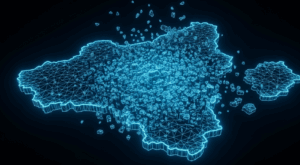 ecuador map on its side axis disintegrating