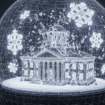 court house in a snowglobe