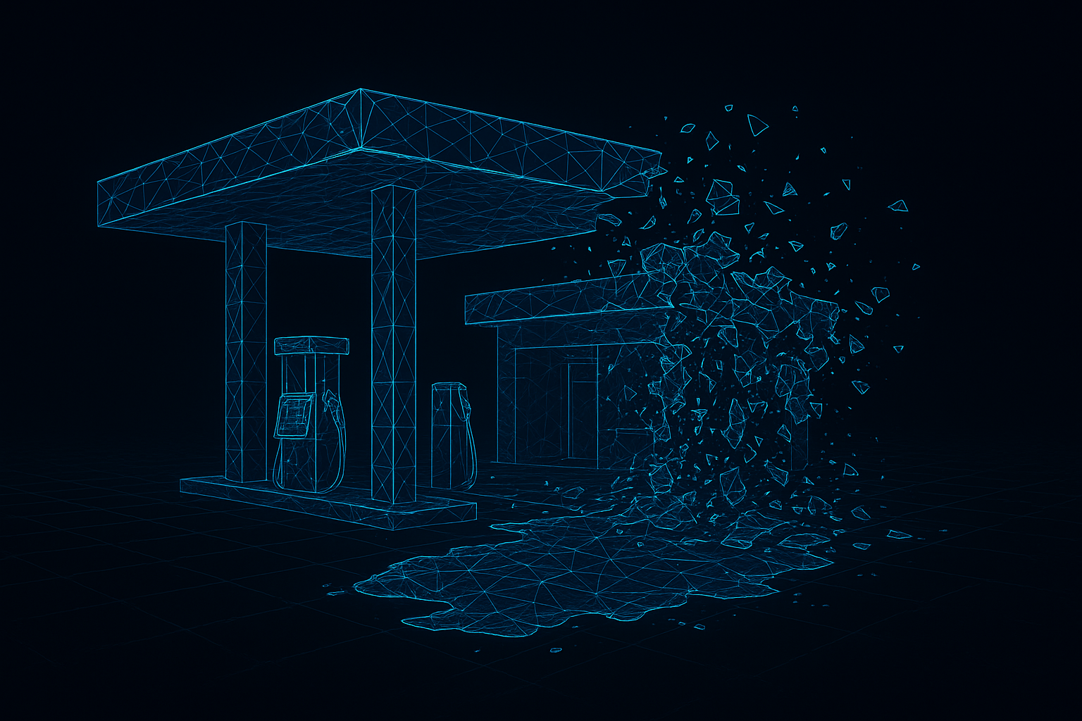 gas station leak wireframe