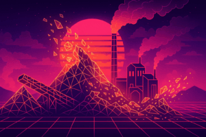 granite smashing quarry polluting our air synthwave