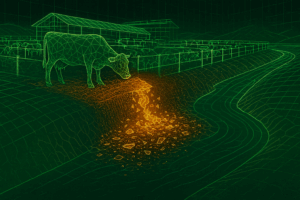 cow feeding pen poop going into stream depiction not actually accurate to life obviously