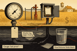 missing weekly log st claire flow volume blank no last proof gauge evil corporations illustration