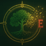 oak tree within compass with the e emphasized