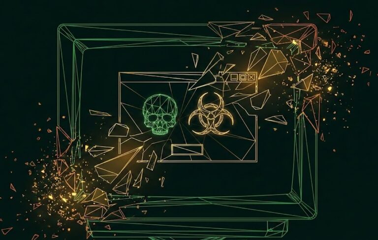 computer virus on screen