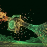 leaf blower being polluting wireframe