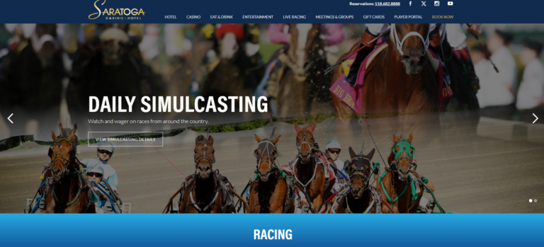 saratoga website casino horse betting evil corporations hotel
