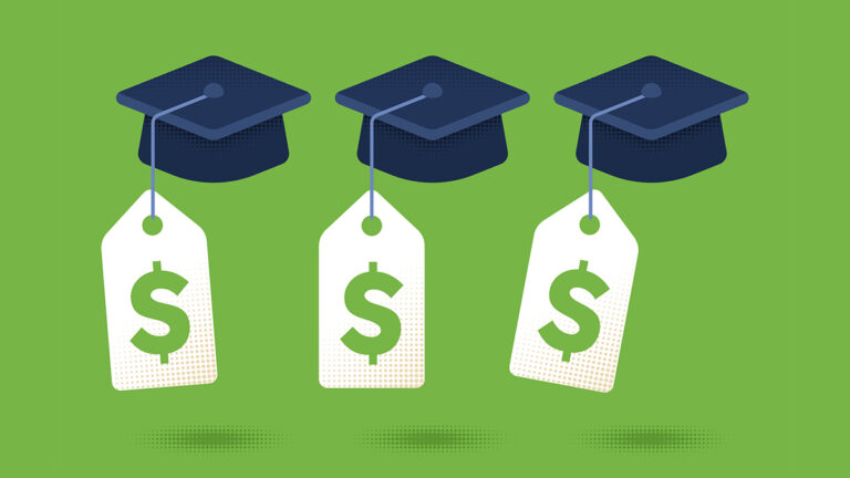 student loans wallpaper graduation cap dollar sign tag